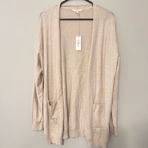 Z Supply Light Beige Open-Front Pocket Cardigan